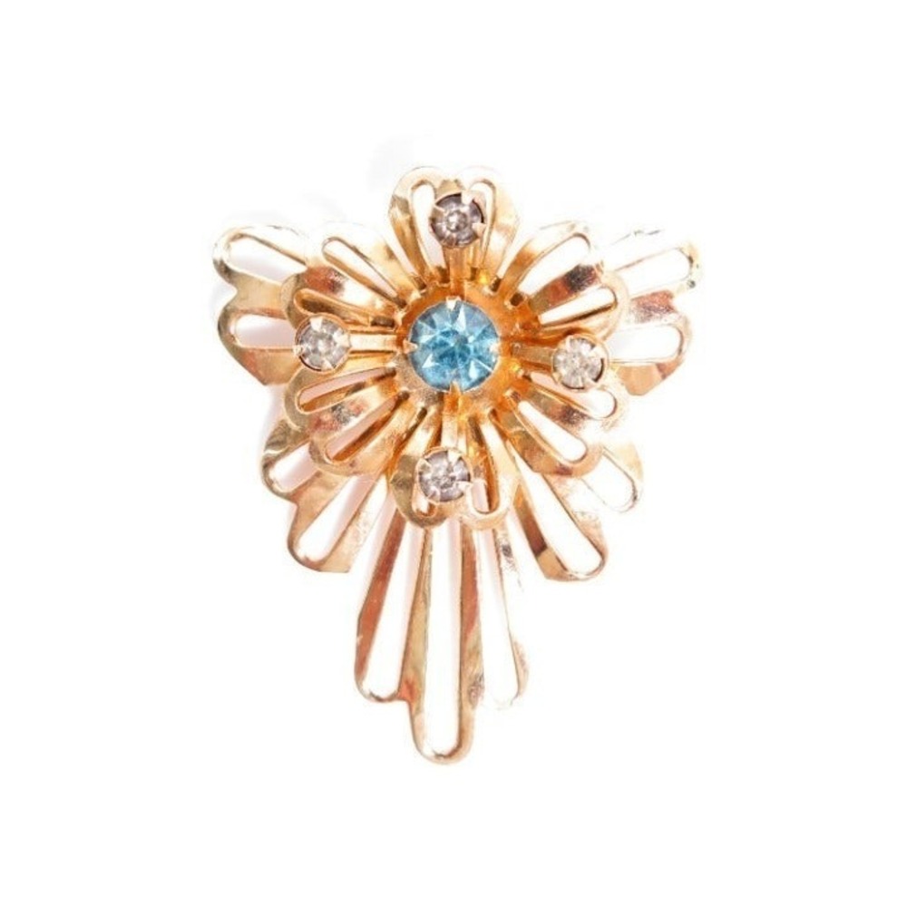 Vintage‎ Gold Plated Rhinestone Pendant